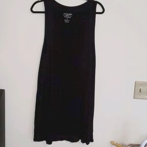 SUPER SOFT BLACK SPLIT BACK TANK